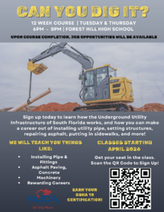 Intro to Underground Utility Contracting Construction Course Flyer